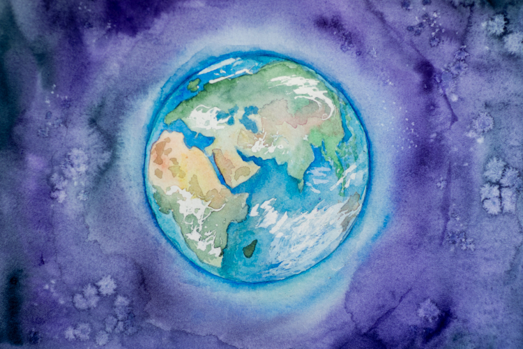 earth drawing painting watercolor